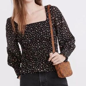 Madewell Smocked Top Size Large